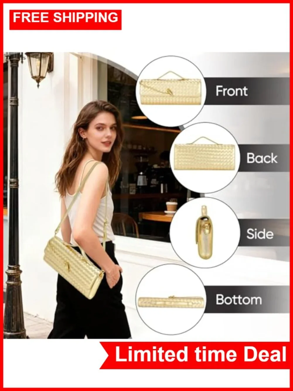 N/A woven clutch